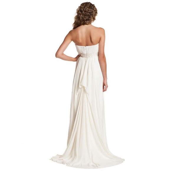 NICOLE MILLER BEADED SILK WEDDING BRIDAL DRESS JA0005 $1980 - Picture 3 of 12